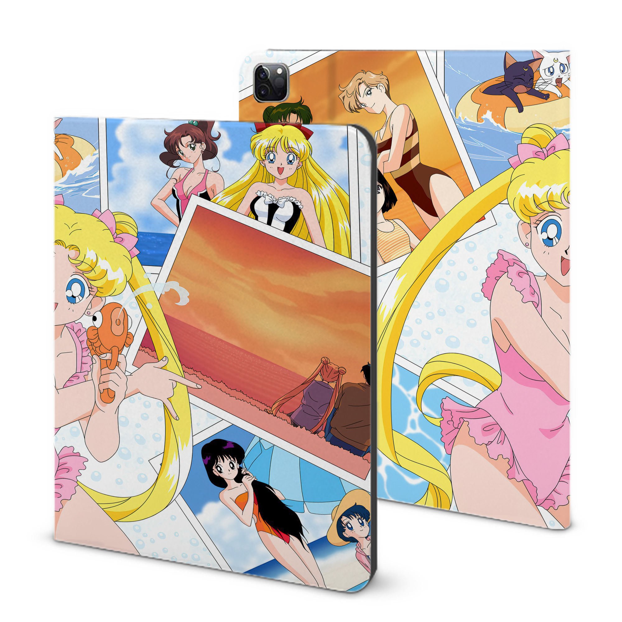 （画像用） 美少女戦士セーラームーン Sailor Moon IPad ケース ブック型 PUレザー TPU 耐衝撃 軽量 薄型 ペン収納なし 全面保護 IPad 各モデル対応